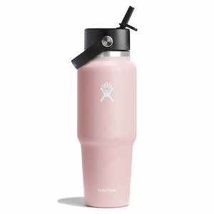 Hydroflask Drink Bottle 32oz TRAVEL Straw - Trillium 946mL WIDE Mouth with Straw Lid