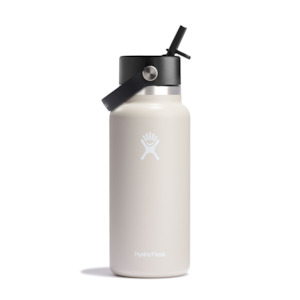 Gift: Hydroflask Drink Bottle 32oz Straw - Oat 946mL WIDE Mouth with Straw Lid