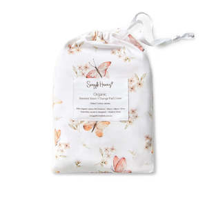 Gift: Fitted Bassinet Sheet | Changing Mat Cover | Butterfly