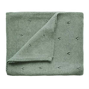 Gift: Mushie Knitted Baby Blanket | Sage Melange