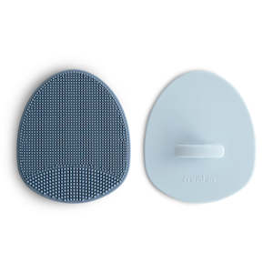 Mushie Cradle Cap Brush 2-Pack | Tradewinds + Periwinkle