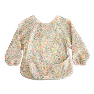 Mushie Long Sleeve Bib | Pastel Blooms