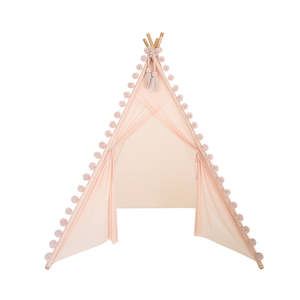 Spinkie Teepee in Nude Sheer + 2 Mini Pom Garlands