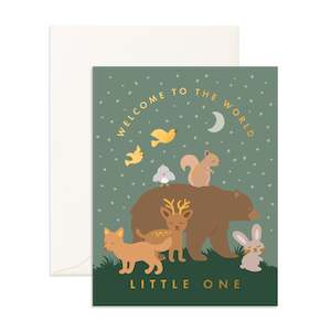 Welcome Little One Woodland Greeting Card