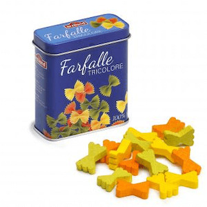 Erzi Wooden Farfalle Pasta in a Tin