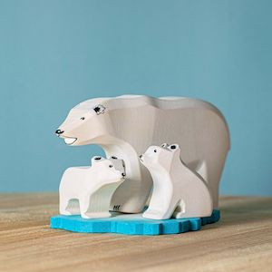 Gift: Bumbu Wooden Animal Ocean | Polar Bears & Ice Floe SET