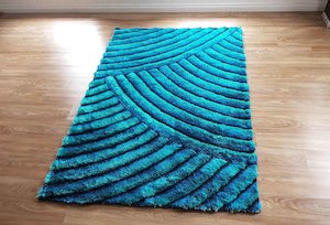 Brand New 3d Cut Art Silk Area Rug On Heavy Cotton Base 2 Colours Available