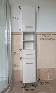 Tall Bathroom Laundry Storage Cabinet Tower Cabinet Urban Delivery Only