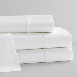 BRAND NEW LUXURY COTTON SATEEN 4 piece sheet set 1000 TC WHITE