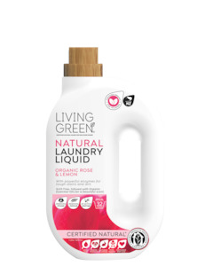 Living Green Certified Natural Laundry Liquid, Organic Rose & Lemon, 1L