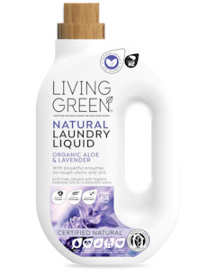 Living Green, Certified Natural Laundry Liquid, Organic Lavender and Aloe, 2L