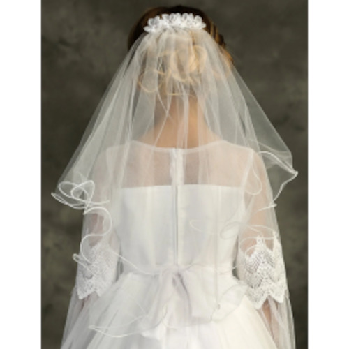 Flower Comb Veil - Ivory