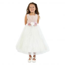 Design services: eve dress dusty rose and ivory flower girl dress, dusty rose, Lizzylove Auckland