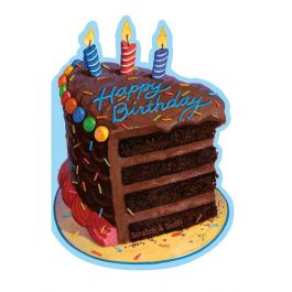 Design services: Birthday Cards, scratch and sniff, chocolate cake , scented , happy birthday