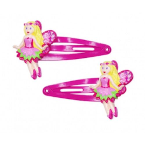 Pink Poppy Fairy Hair Clips - Hot Pink