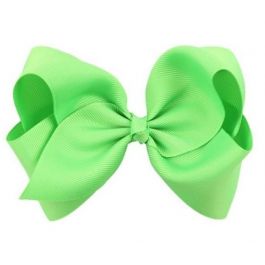 Hair Bow Clip - Lime Green