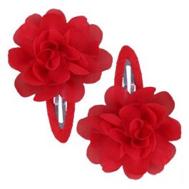 girls chiffon ruffle flower clip hair accessories