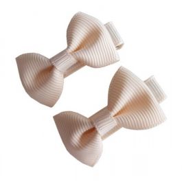 Design services: Mini Bow Hair Clips - (2pc) - Ivory