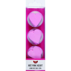 GoBake Icing Decorations Hearts Hot Pink | 12/Pack