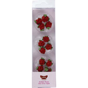 GoBake Red Rose Icing Decorations 12/Pack