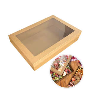 Grazing Box Kraft Medium with Window (360x255x80mm)