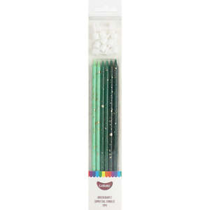 Candles: GoBake Candles Super Tall 18cm Ombre Green Quartz 12/Pack