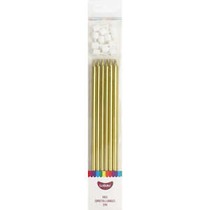 GoBake Candles Super Tall 18cm Gold 12/Pack