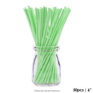 Cake Craft 6 Inch Pop Sticks Green 50/Pack