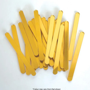 Cake Craft Popsicle Sticks Acrylic Gold Mirror 24/Pack