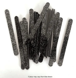 Cake Craft Popsicle Sticks Acrylic Black Glitter 24/Pack