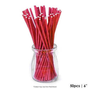 Cake Craft 6 Inch Pop Sticks Red 50/Pack