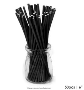 Cake Craft 6 Inch Pop Sticks Black | 50/Pack