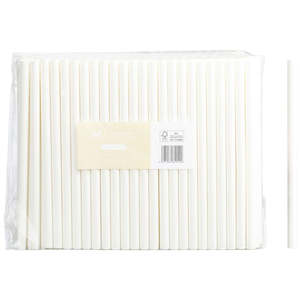 Paper Straws: M Jumbo Paper Straws 10mmx200mm White | 250/Pack