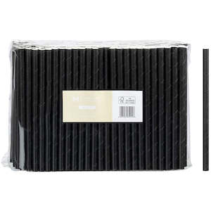 M Jumbo Paper Straws 10mmx200mm Black | 250/Pack