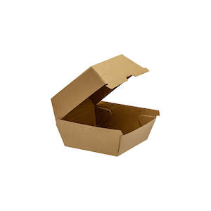 Eco: Kraft Corrugated Burger Box 105x105x85mm | 250/Ctn