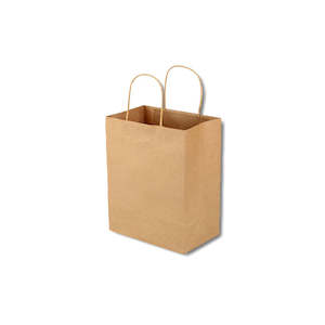 Kraft Twist Handle Paper Bag Small 260x90x350mm | 250/Ctn