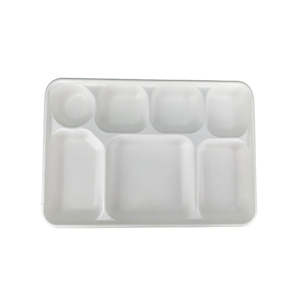 Eco Plates Bowls: Ecocane 7 Compartment Tray 330x230x30mm 25/Pack