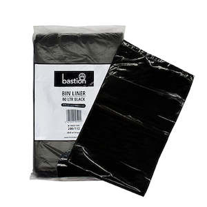 Bastion Rubbish Bin Liners 80 Litres Black 50/Pack