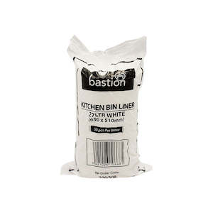 Bastion 27L White Kitchen Tidy Bags 650x510mm 50/Pack