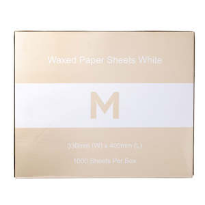 M Waxed Paper Sheets White Large 330x400mm | 1000/Box