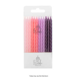 Wish Pink to Purple Spiral Candles 8cm | 24/Pack