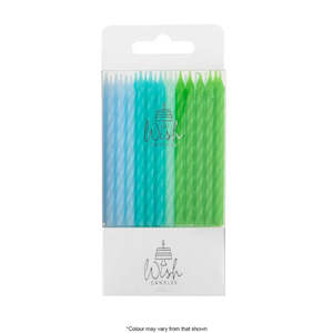 Wish Blue to Green Spiral Candles 8cm | 24/Pack