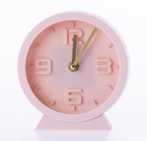 Home Co. Lara Table Clock Pink