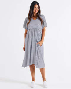 Betty Basics Donna Dress Navy/ White stripe