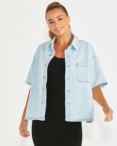 Sass Katrina Boyfriend Shirt Snow Wash