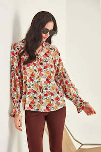 Lemon Tree: Lemon Tree Design Jamilla Top Ecru Print