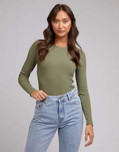 Silent Theory: Silent Theory Rib Long Sleeve Khaki