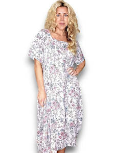 Helga May Light Lavender Graphic Bloom Maxi Dress