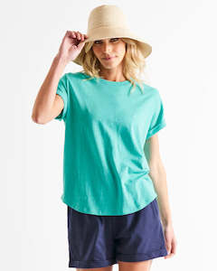 Short Sleeve Tops: Betty Basics Hailey short Sleeve Tee Turquoise