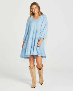 Sass Davie Tiered Dress Chambray